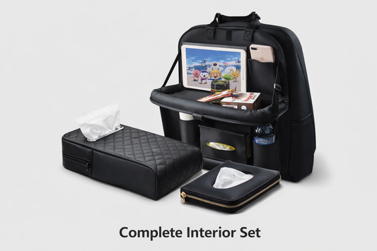 👉 (3-in-1 Bundle) Complete Car Interior Set Organizer, Armrest & Tissue Holder