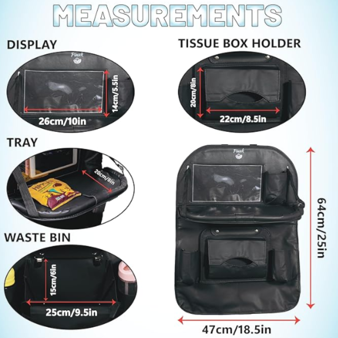 Multi Functional Car Backseat Organizer Storage + Food Tray