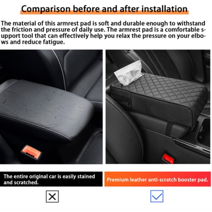 Car Console Armrest Cushion with Storage and Tissue Holder