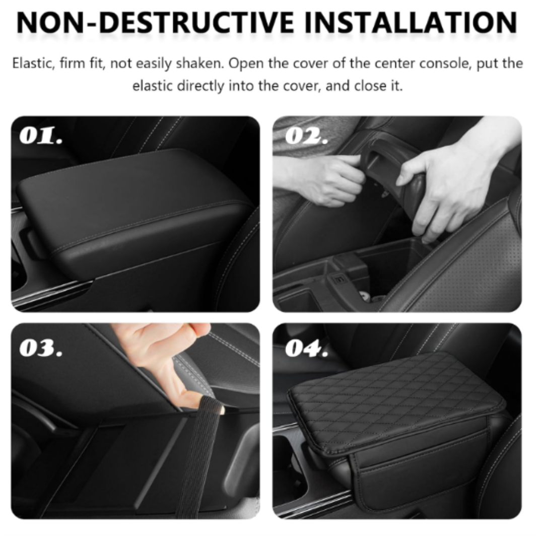 Car Armrest Organizer with Phone Pocket Storage Box