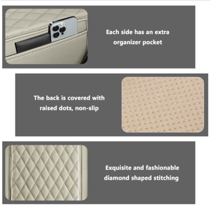 Car Console Armrest Cushion with Storage and Tissue Holder