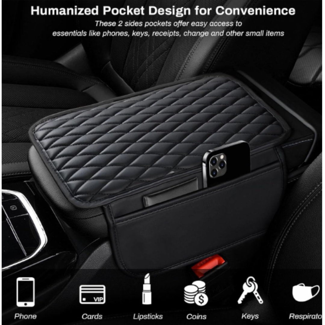 Car Armrest Organizer with Phone Pocket Storage Box