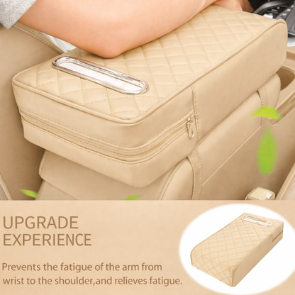 Car Console Armrest Cushion with Storage and Tissue Holder