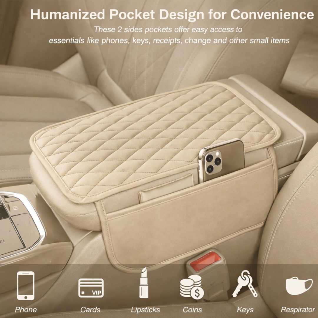 Car Armrest Organizer with Phone Pocket Storage Box